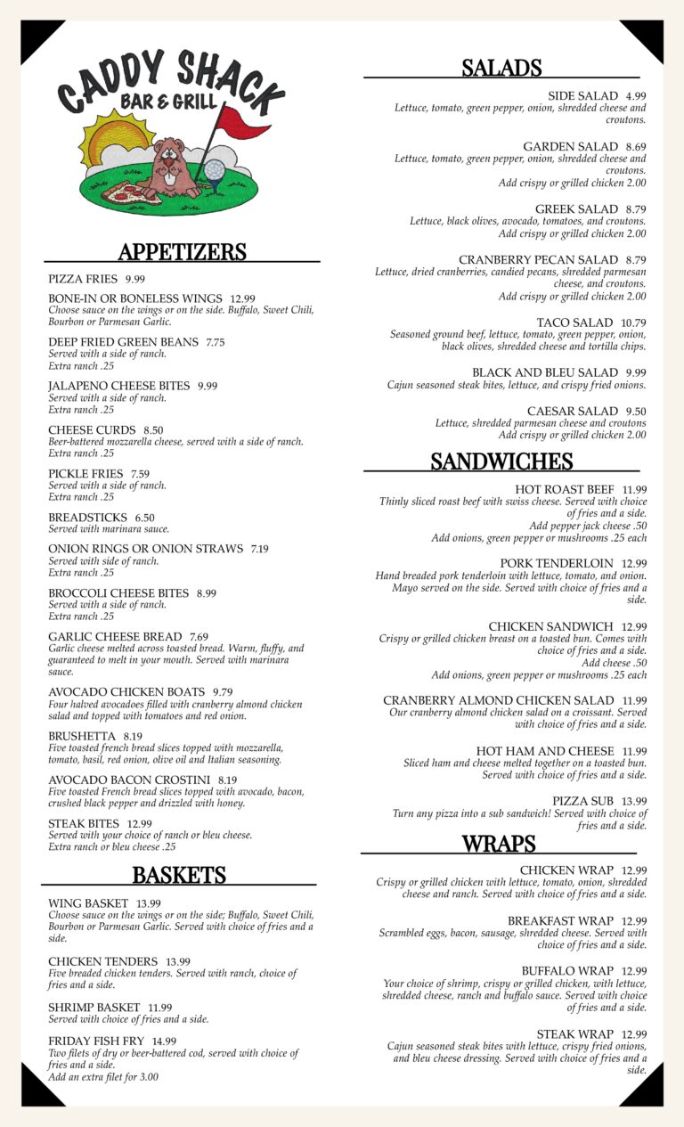 Caddy Shack Bar & Grill – Caddy Shack Bar & Grill, Chetek, WI